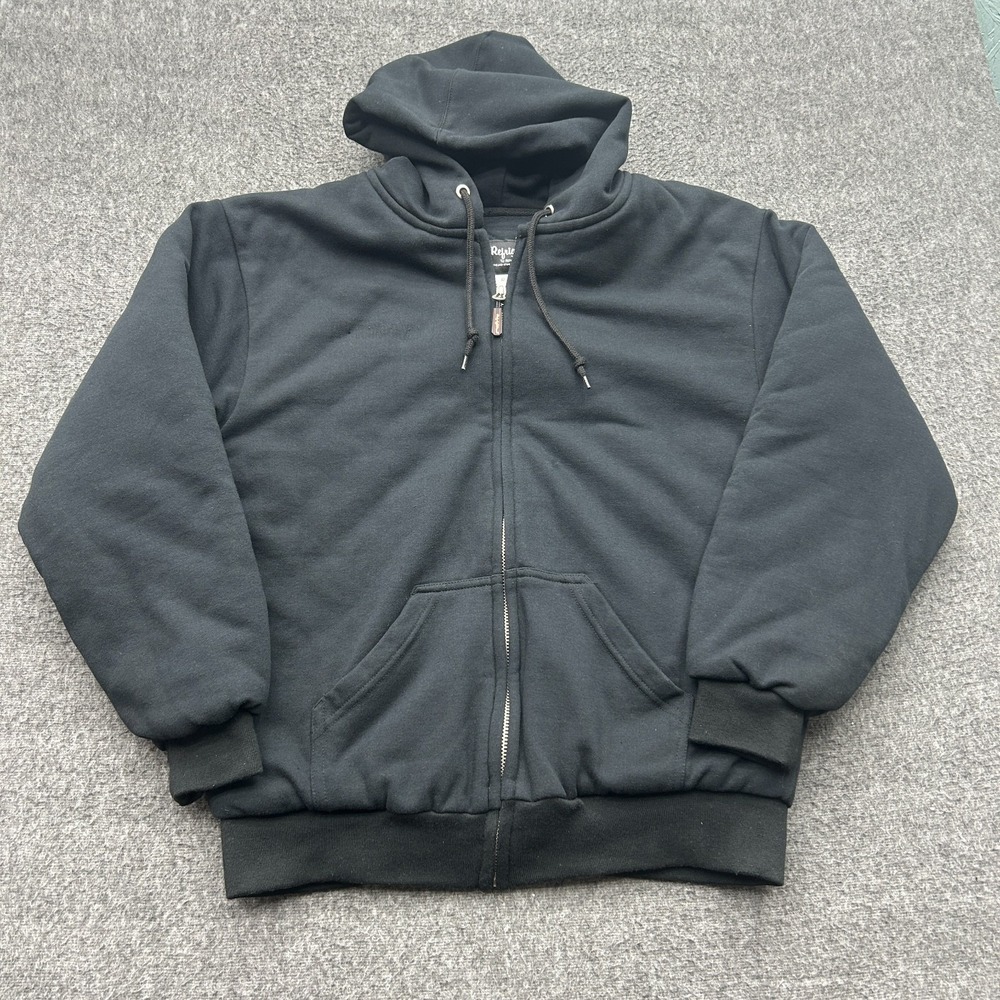Refrigiwear Hoodie Mens L Black Full Zip Jacket Thermal Lined Workwear 0488R